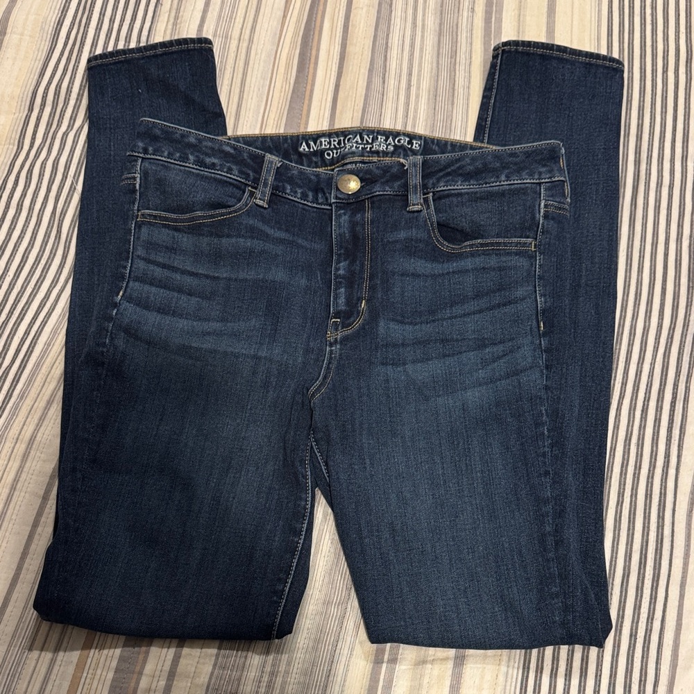 American Eagle Outfitters Dark Blue Skinny Jeans - Picture 2 of 4